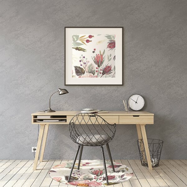 Chair mat Vintage flowers field