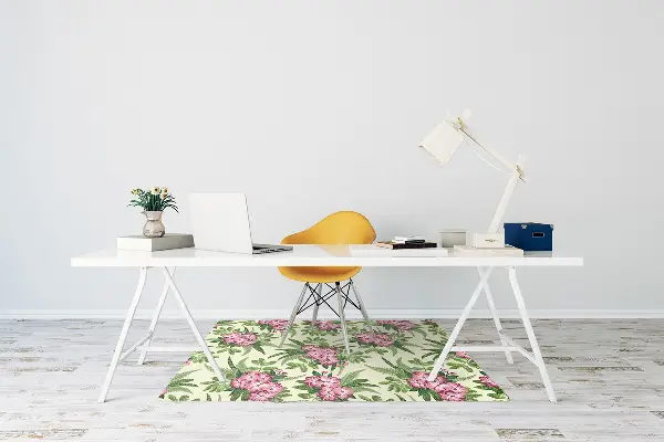 Office chair mat tropical Flowers