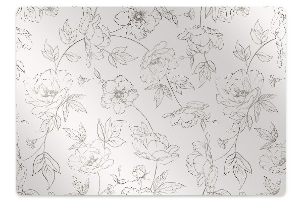 Chair mat sketched flowers