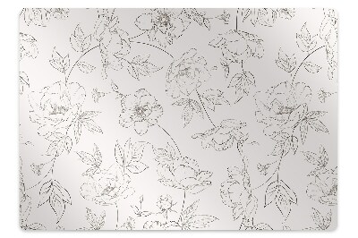 Chair mat sketched flowers