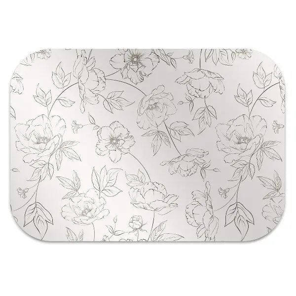 Chair mat sketched flowers