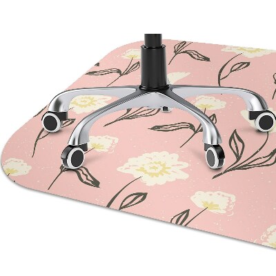 Chair mat floor panels protector delicate flowers