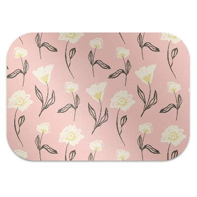 Chair mat floor panels protector delicate flowers