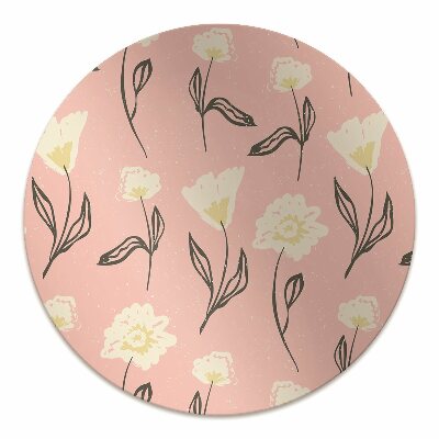 Chair mat floor panels protector delicate flowers