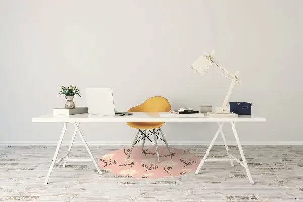 Chair mat floor panels protector delicate flowers