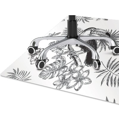 Computer chair mat Tropical black and white