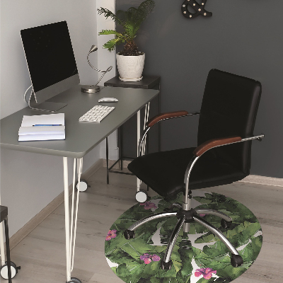 Office chair mat hibiscus