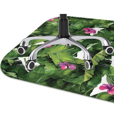 Office chair mat hibiscus