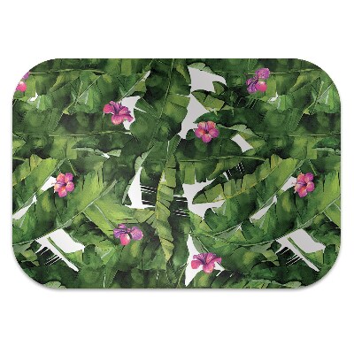 Office chair mat hibiscus