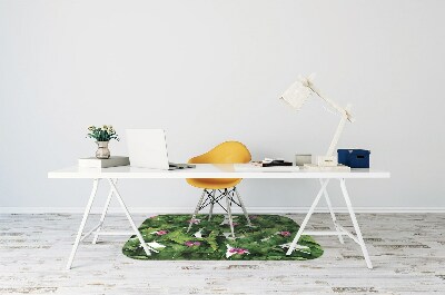 Office chair mat hibiscus