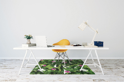 Office chair mat hibiscus