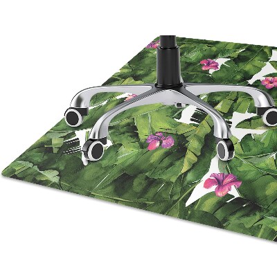 Office chair mat hibiscus