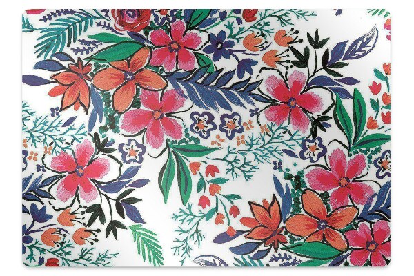 Office chair mat Colorful flowers