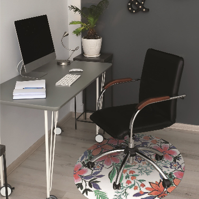 Office chair mat Colorful flowers