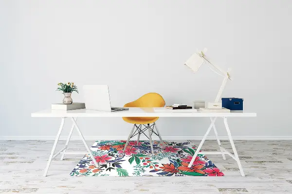 Office chair mat Colorful flowers