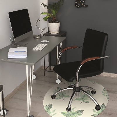 Office chair mat tropical leaves