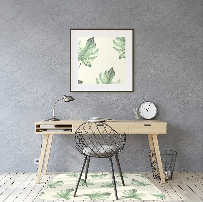 Office chair mat tropical leaves