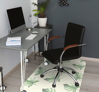 Office chair mat tropical leaves