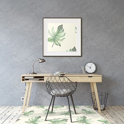 Office chair mat tropical leaves