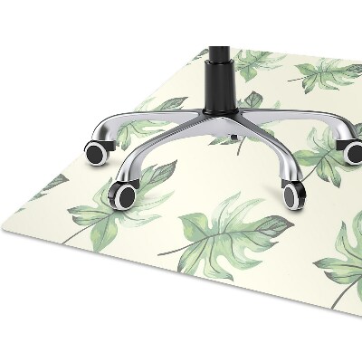 Office chair mat tropical leaves