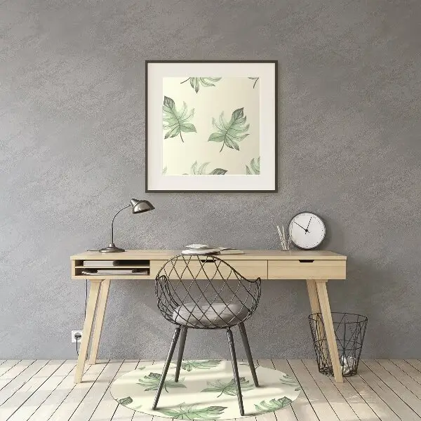 Office chair mat tropical leaves