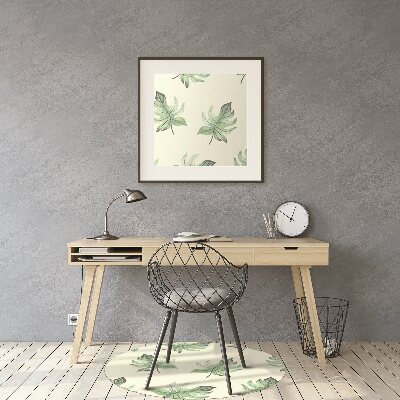 Office chair mat tropical leaves