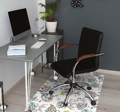 Office chair mat Butterflies