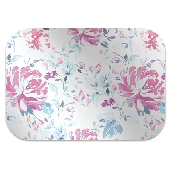 Chair mat floor panels protector purple flowers