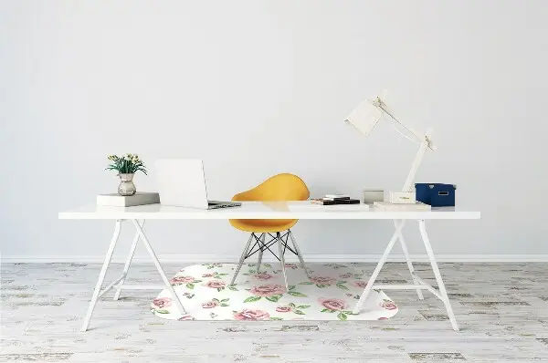 Chair mat floor panels protector pastel flowers