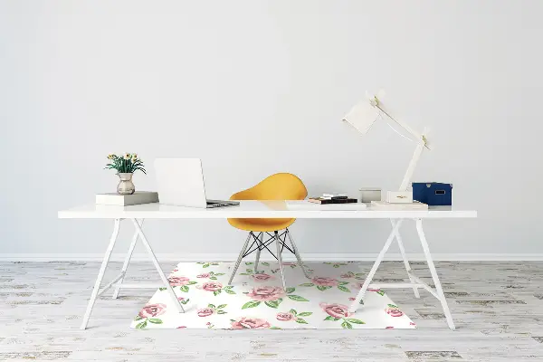 Chair mat floor panels protector pastel flowers