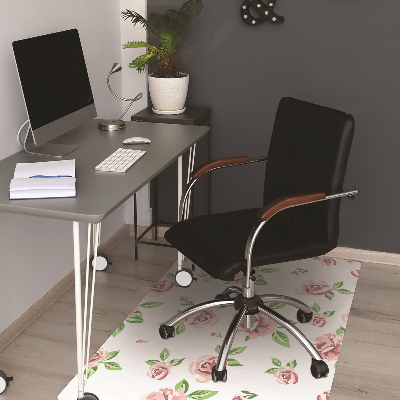 Chair mat floor panels protector pastel flowers