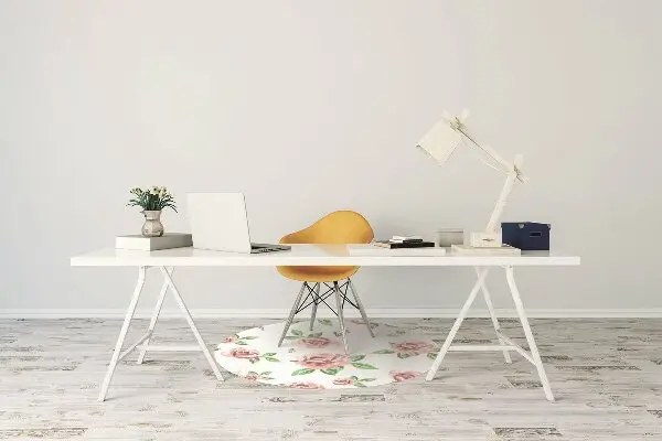 Chair mat floor panels protector pastel flowers