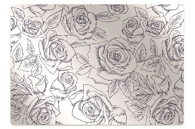 Office chair mat blue roses