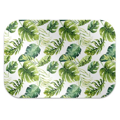 Office chair mat exotic leaves