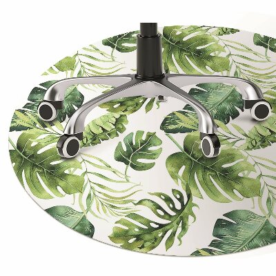 Office chair mat exotic leaves