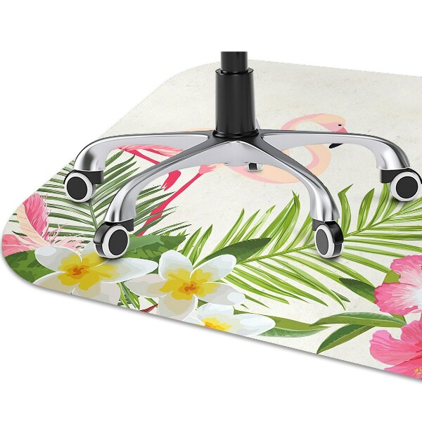 Computer chair mat two flamingos