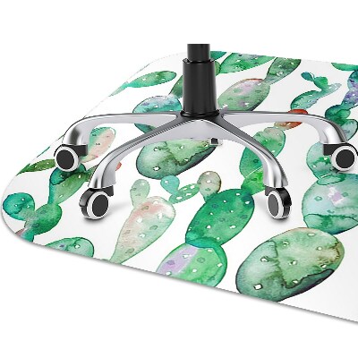 Chair mat floor panels protector cacti Watercolor