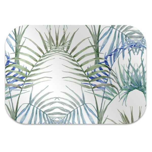 Office chair mat tropical leaves