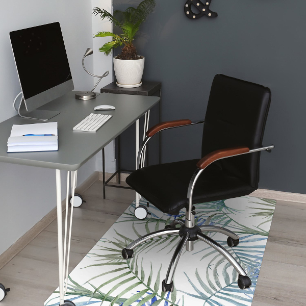 Office chair mat tropical leaves