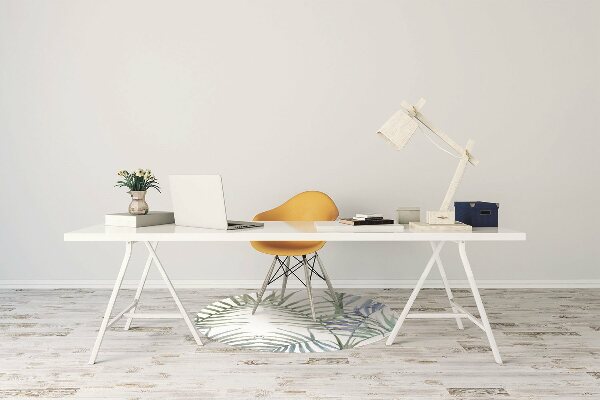 Office chair mat tropical leaves