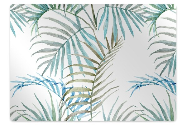 Office chair mat tropical leaves