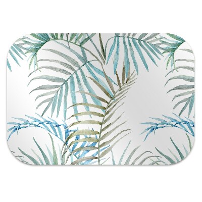 Office chair mat tropical leaves