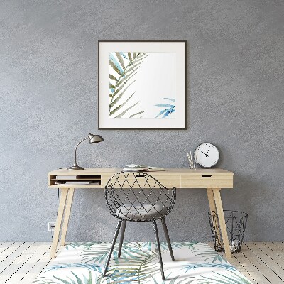 Office chair mat tropical leaves