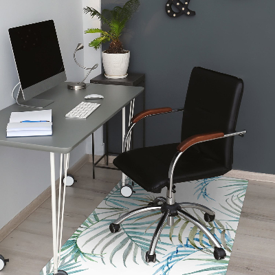 Office chair mat tropical leaves