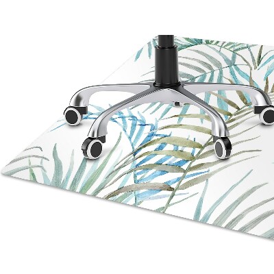 Office chair mat tropical leaves