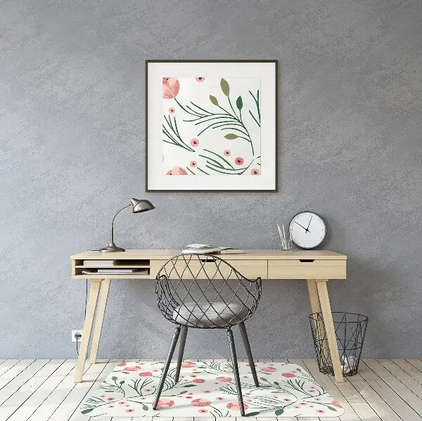 Computer chair mat Vintage poppies