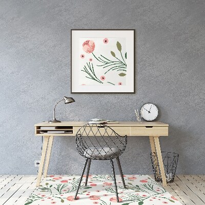 Computer chair mat Vintage poppies