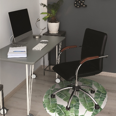 Office chair mat exotic leaves