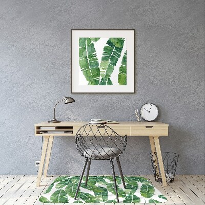 Office chair mat exotic leaves