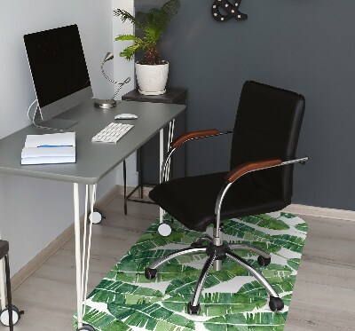 Office chair mat exotic leaves